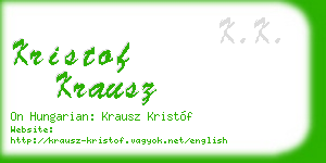 kristof krausz business card