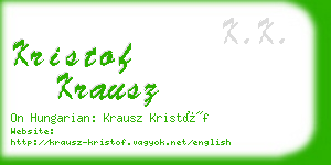 kristof krausz business card